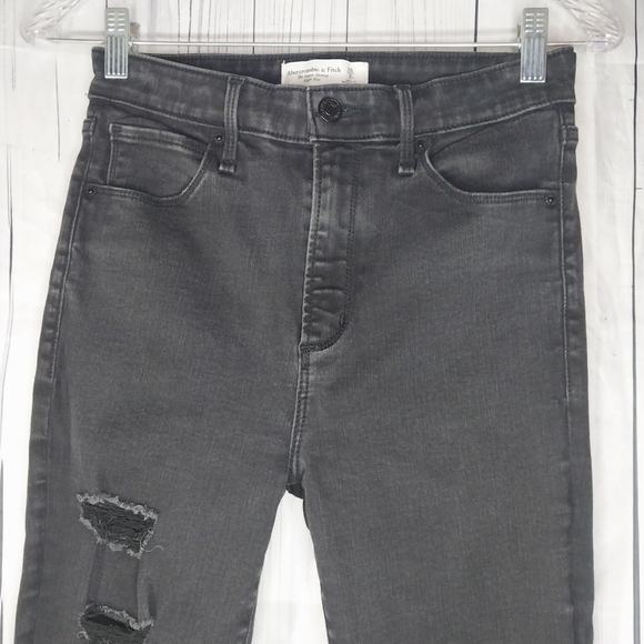Abercrombie & Fitch Black Distressed Women's Jeans Size 2 - Picture 3 of 11